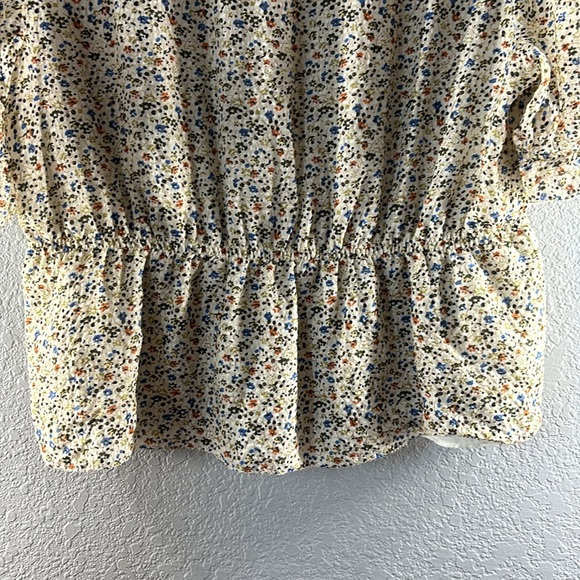 Madewell Silk V-Neck Peplum Popover Top in Fieldwalk Floral - Picture 11 of 11